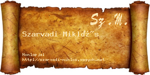 Szarvadi Miklós névjegykártya
