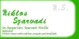 miklos szarvadi business card